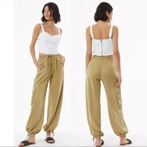 YFB Young Fabulous & Broke Baggy Klem Green Cargo Hi-Rise Drawstring Pants - M